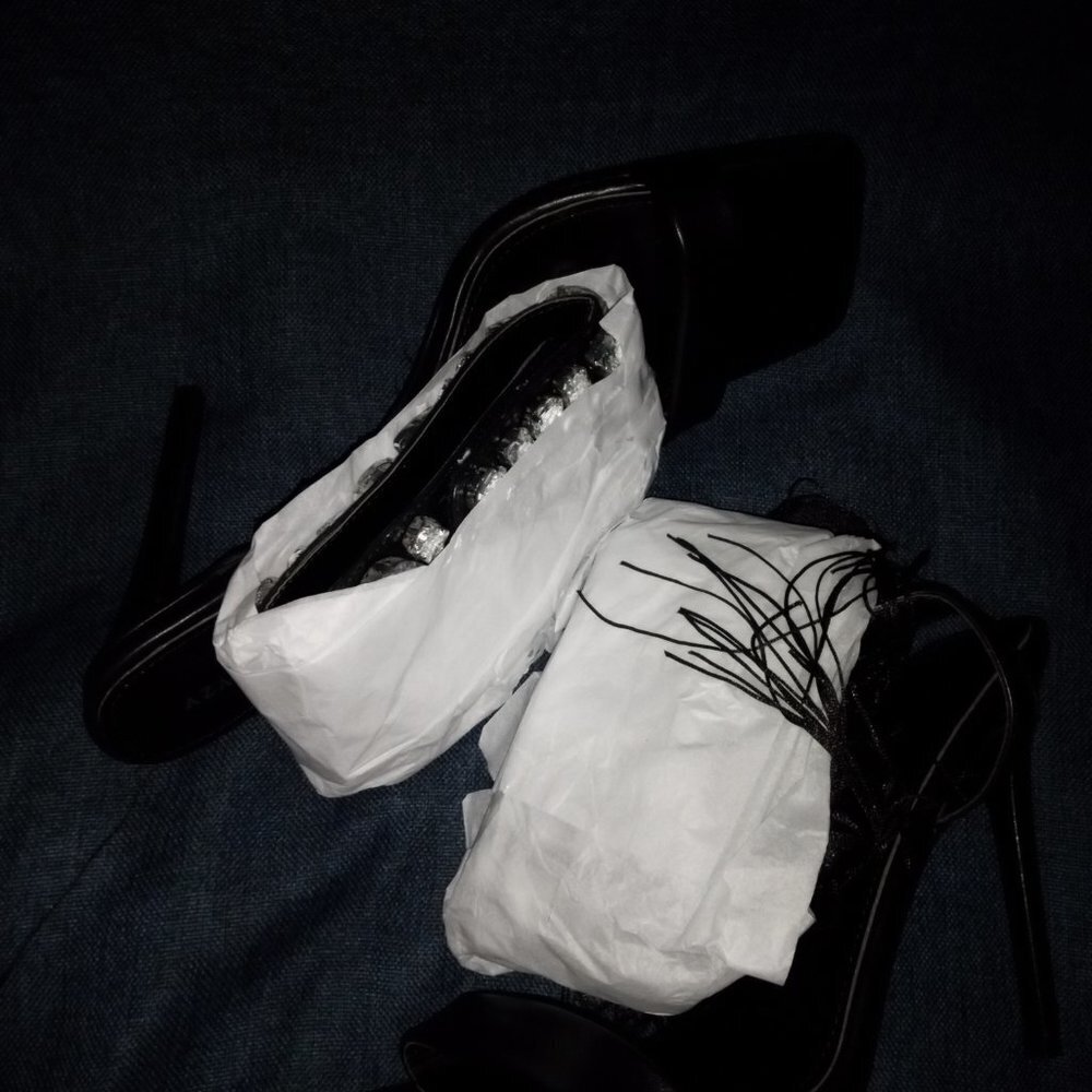 AZALEA " THE RHINESTONE DRAPED  TASSEL SANDAL  " IN BLACK (BRAND NEW !!!!!!!!! - Picture 7 of 7